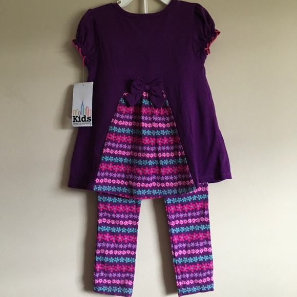 Kids Headquarters 2 Pc. Unicorn tunic&leggings set, Little Girl size 5. - Picture 2 of 8